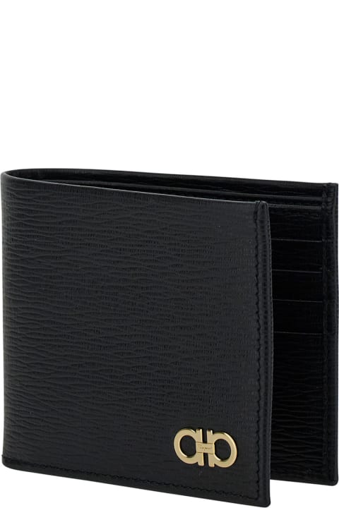 Ferragamo Wallets for Women Ferragamo Black Gancini Bi-fold Wallet In Leather Man Ferragamo