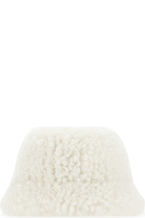 Hair Accessories for Women Prada Ivory Eco Shearling Hat