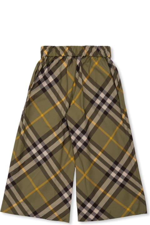 Burberry Bottoms for Boys Burberry Checked Wide-leg Trousers