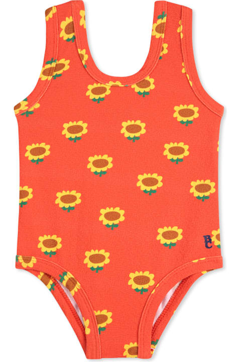 Bobo Choses Swimwear for Baby Girls Bobo Choses Red Swimsuit For Baby Girl With Sunflowers
