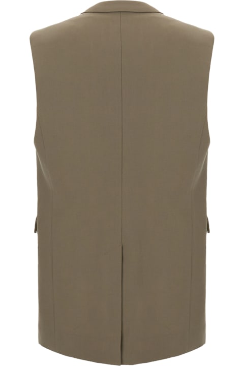 Ami Alexandre Mattiussi Coats & Jackets for Women Ami Alexandre Mattiussi Dove Grey Wool Oversize Long Vest