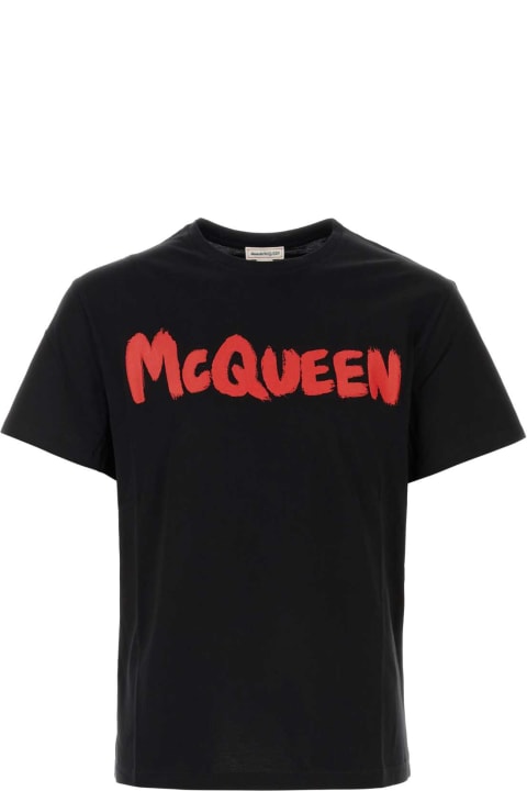 Alexander McQueen Topwear for Men Alexander McQueen Black Cotton T-shirt
