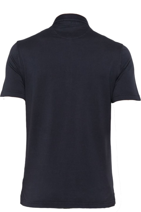 Fashion for Men Fedeli Blue Cotton Polo Shirt