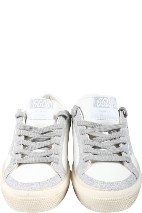 White Sneakers For Girl With Star