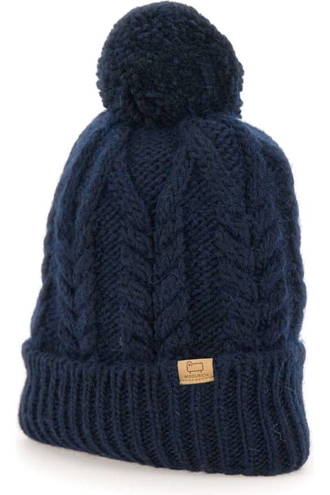 ウィメンズ Woolrichの帽子 Woolrich 'cable Pom Pom Beanie' Wool And Alpaca Cap