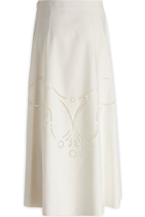 Chloé for Women Chloé Embroidered High-waisted Midi Skirt