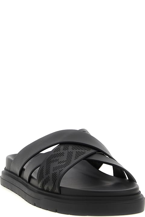 Fendi for Men Fendi Crossed Band Slides