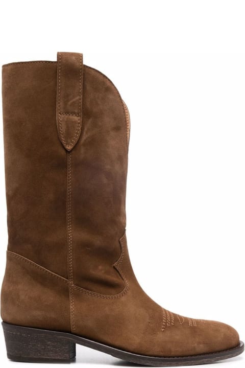 Fashion for Women Via Roma 15 Brown Suede Cowboy Boots