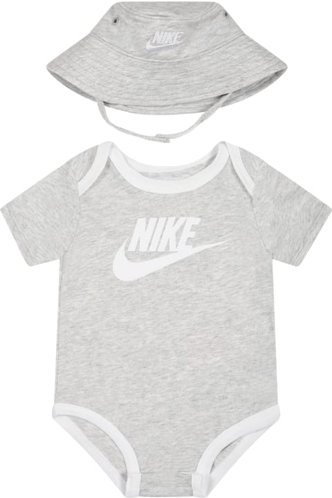Bodysuits & Sets for Baby Girls Nike Grey Set For Baby Kids With Logo