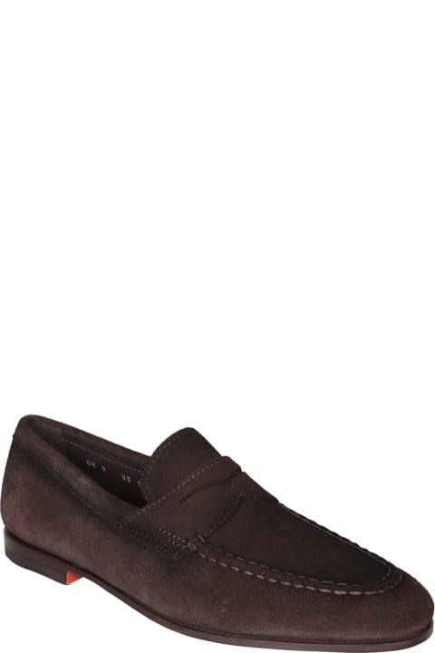 Loafers & Boat Shoes for Men Santoni Brown Tdm Suede Loafer