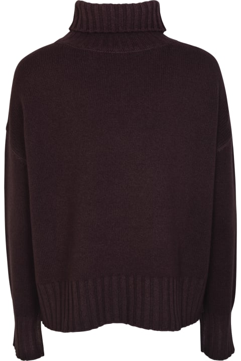 Patched Pocket High Neck Ribbed Sweater