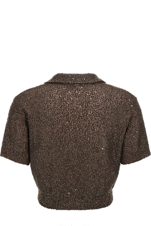 Topwear for Women Brunello Cucinelli Sequin Polo Shirt