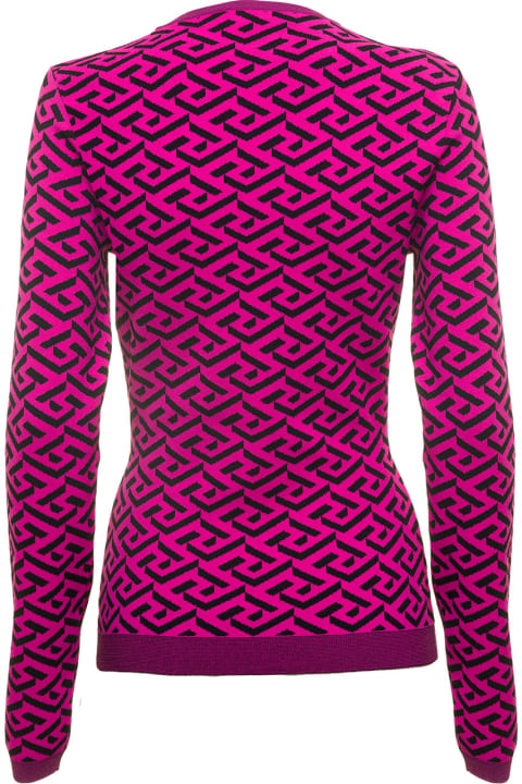 Versace Woman's Long-sleeved  Viscose Jacquard Sweater