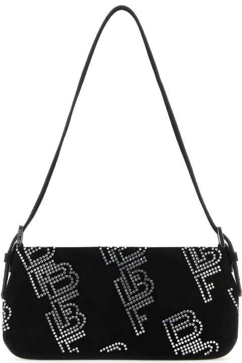 Homeware BY FAR Embellished Suede Dulce Shoulder Bag