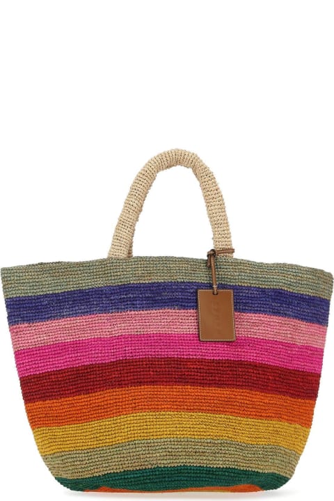 Multicolor Raffia Rainbow Shopping Bag