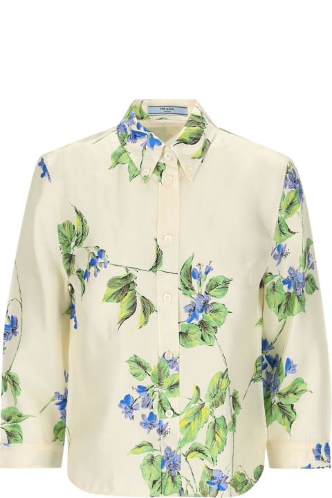 Prada Topwear for Women Prada Floral-printed Button-up Shirt