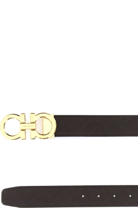 Ferragamo for Kids Ferragamo Dark Brown Leather Reversible Belt