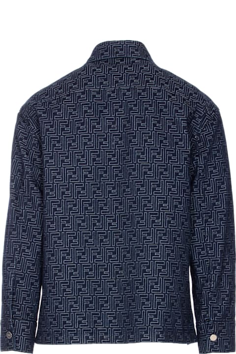 Fashion for Men Fendi Ff Jacquard Denim Logo Jacket