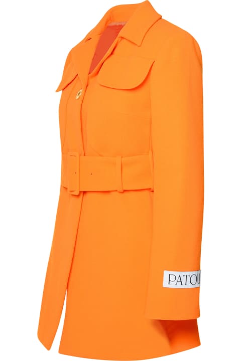 Patou Coats & Jackets for Women Patou Orange Virgin Wool Coat