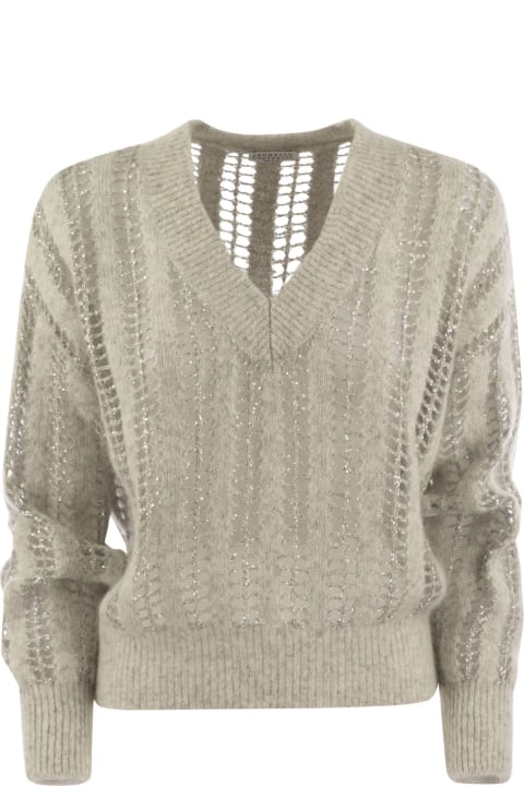 Brunello Cucinelli Sweaters for Women Brunello Cucinelli Wool And Mohair V-neck Sweater