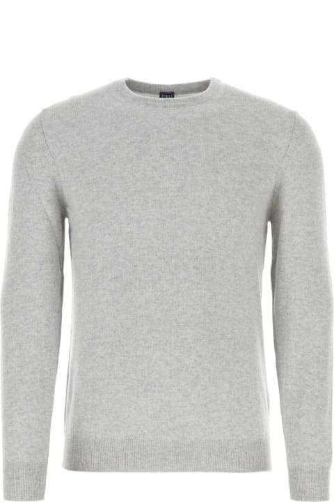 Fedeli Sweaters for Men Fedeli Light Grey Cashmere Sweater