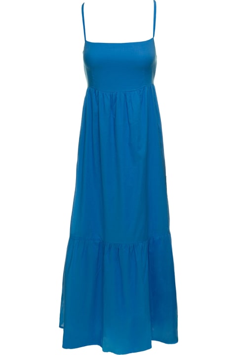 Faithfull The Brand Woman's Katya  Blue Cotton Long Dress