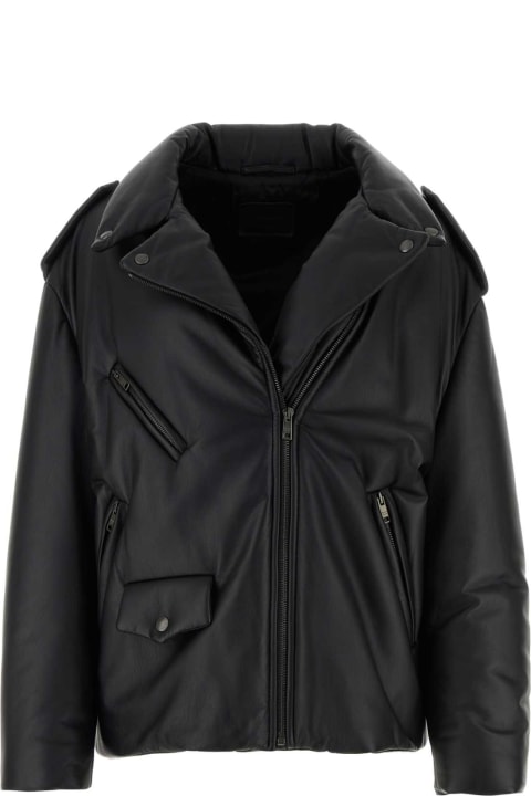 ウィメンズ Pradaのコート＆ジャケット Prada Black Nappa Leather Padded Jacket