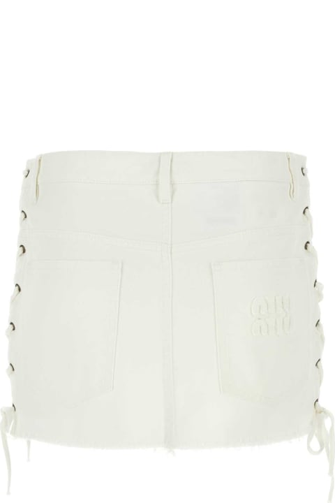 Fashion for Women Miu Miu White Denim Mini Skirt