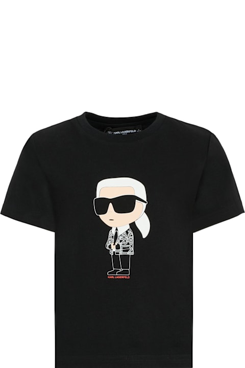 Karl Lagerfeld Kids for Men Karl Lagerfeld Kids Black T-shirt For Kids With Karl Lagerfeld