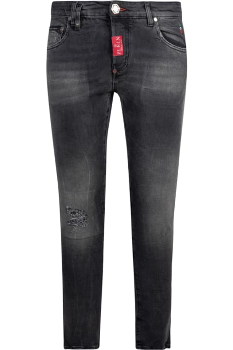 Fashion for Men Philipp Plein Distressed Detail Skinny Jeans