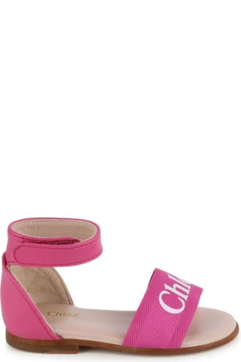 Chloé for Kids Chloé Fuchsia Sandals With Logo