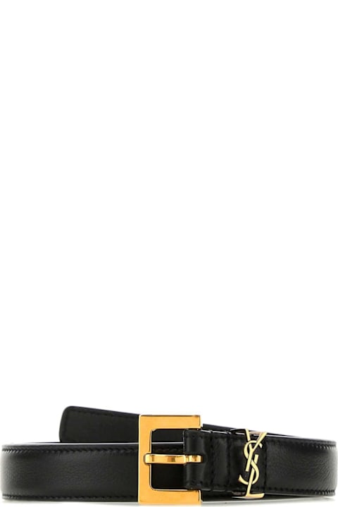 Saint Laurent Black Leather Belt