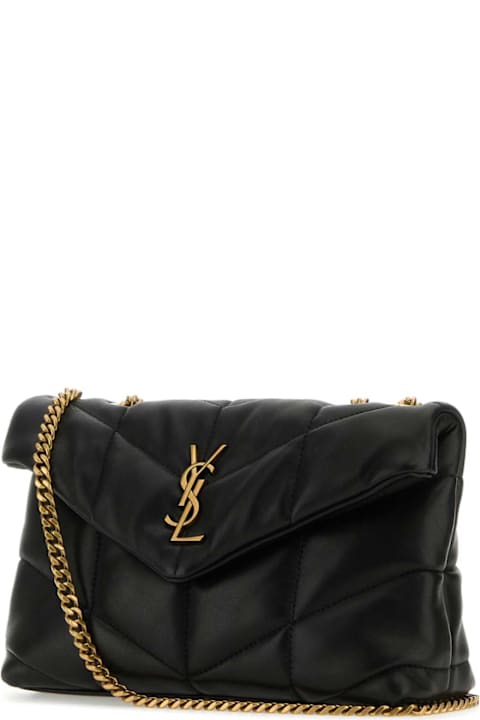 Saint Laurent Black Nappa Leather Puffer Toy Crossbody Bag