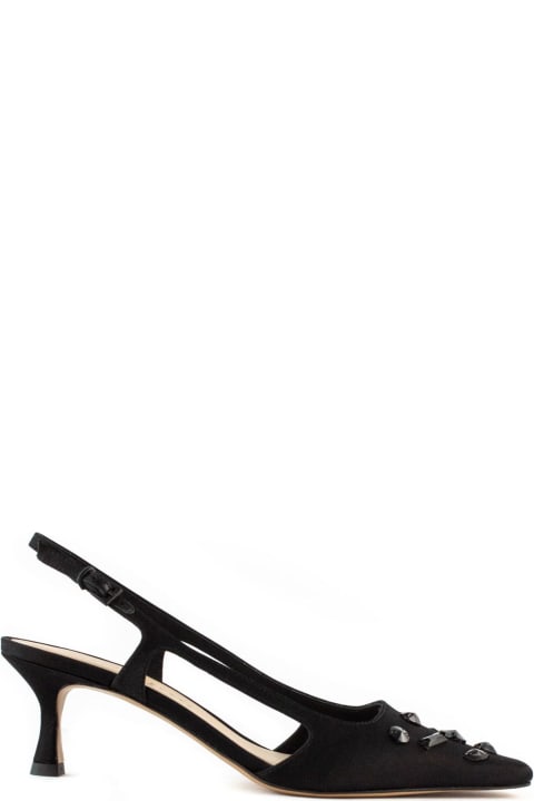 Roberto Festa High-Heeled Shoes for Women Roberto Festa Black Satin Nausica Slingback
