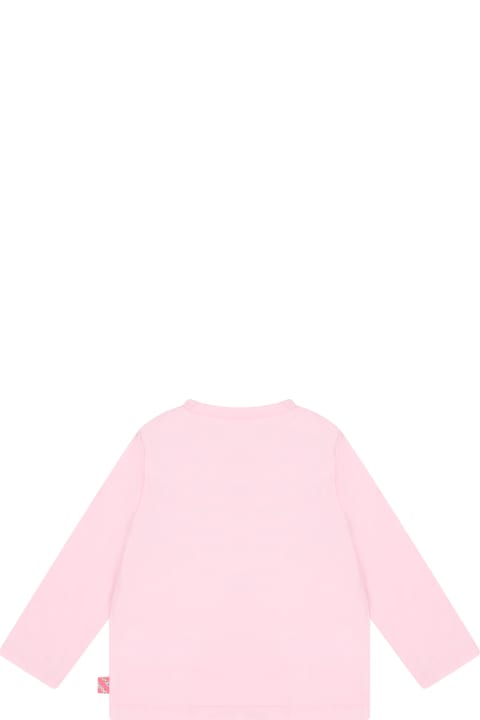 ベビーガールズ トップス Billieblush Pink T-shirt For Baby Girl With Hearts