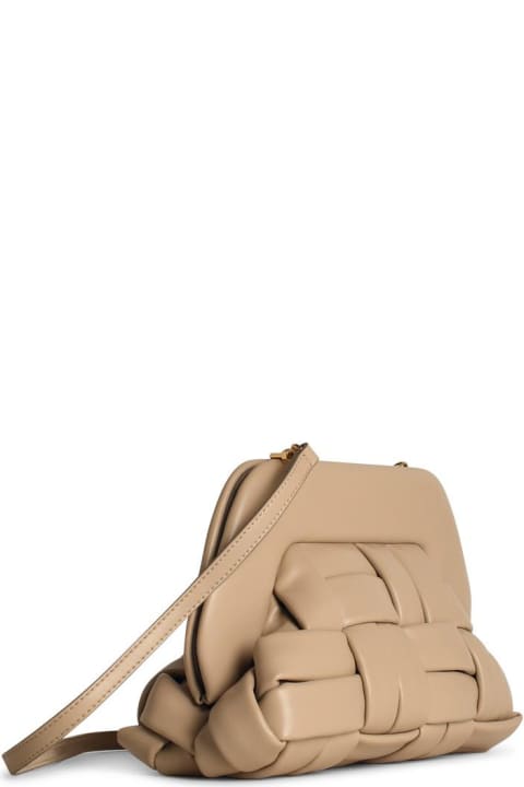 THEMOIRè Totes for Women THEMOIRè 'tia Weaved' Beige Vegan Leather Bag