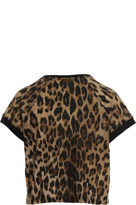 Balmain Topwear for Women Balmain Leopard Print Linen T-shirt