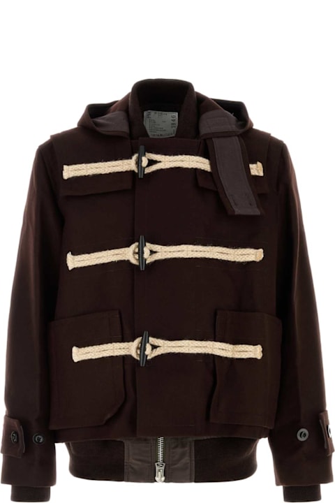 Sacai for Kids Sacai Brown Wool Montgomery