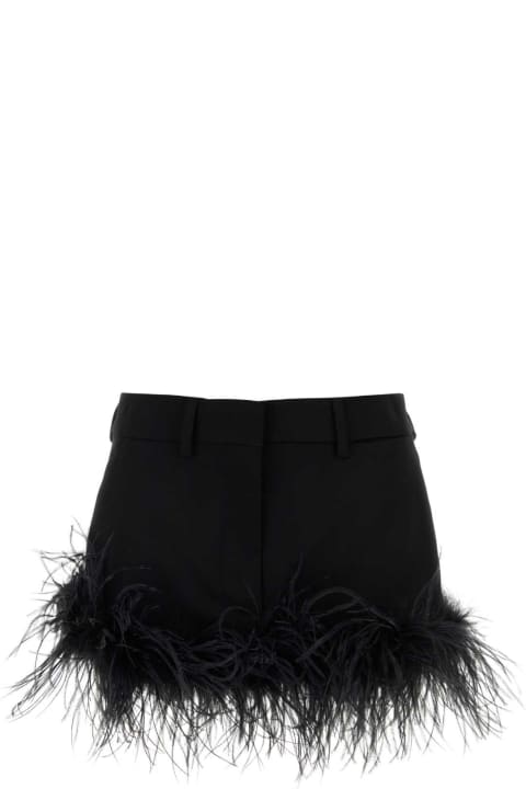 Fashion for Women Miu Miu Black Stretch Wool Mini Skirt