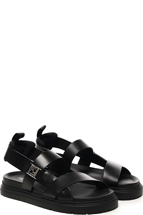 Fashion for Men Fendi Ff Leather Sandals