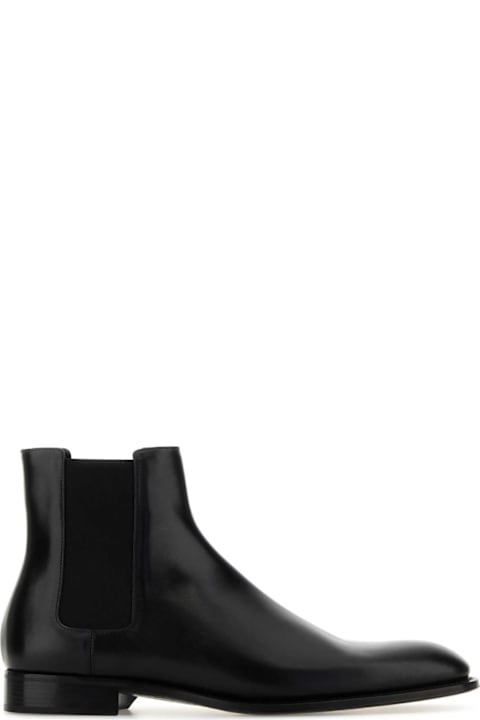 Homeware Saint Laurent Black Leather Chelsea Ankle Boots