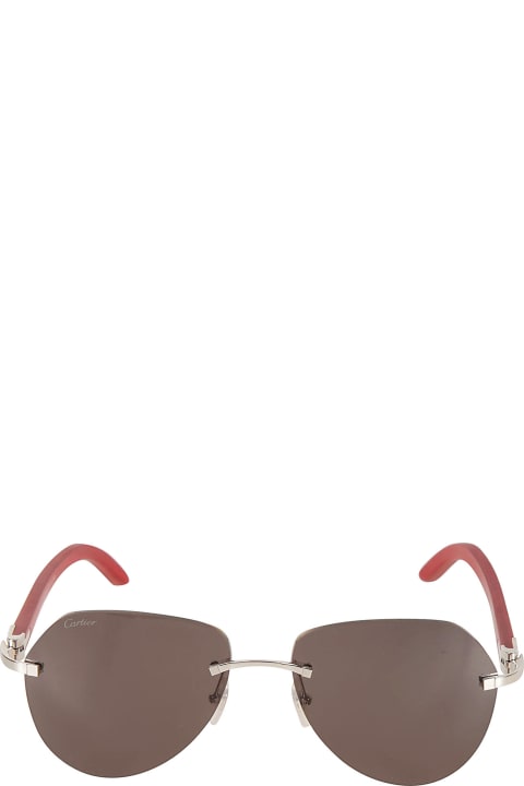 Eyewear for Women Cartier Eyewear Logo Rim-less Sunglasses