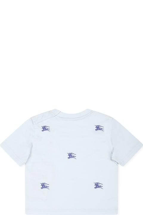 Burberry for Baby Girls Burberry Light Blue T-shirt For Baby Boy With Equestrian Knigh