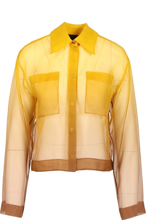Max Mara ملابس علوية لـ السيدات Max Mara Davina Short Shirt Degrade' Silk Organza
