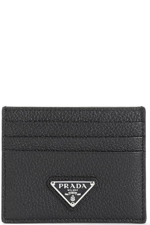 Prada Accessories for Men Prada Logo Plaque Open Top Cardholder