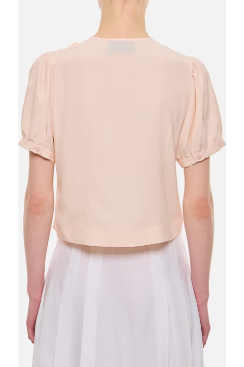 Short Sleeve Top W/ Clustered Rose