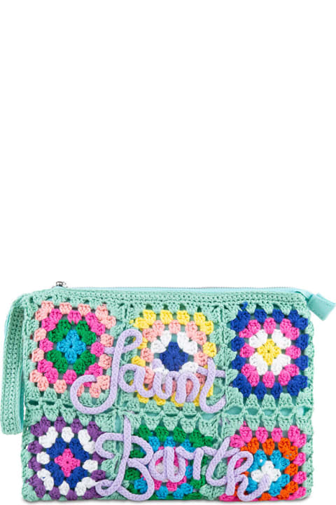 Luggage for Women MC2 Saint Barth Parisienne Water Green Crochet Pochette With Saint Barth Embroidery