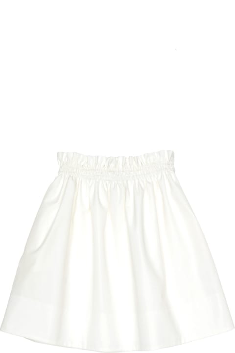 Fendi for Girls Fendi White Flared Skirt With Pink Logo