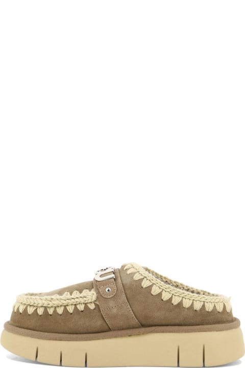 أدوات منزلية Mou Logo-lettering Round-toe Slippers