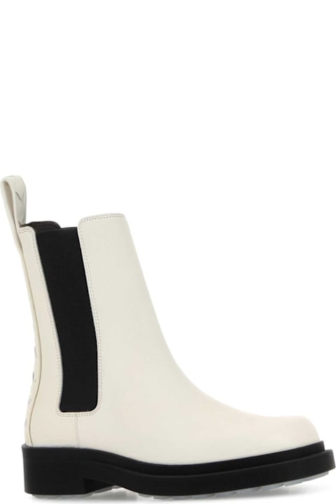Bottega Veneta for Kids Bottega Veneta Ivory Leather Chelsea Ben Ankle Boots